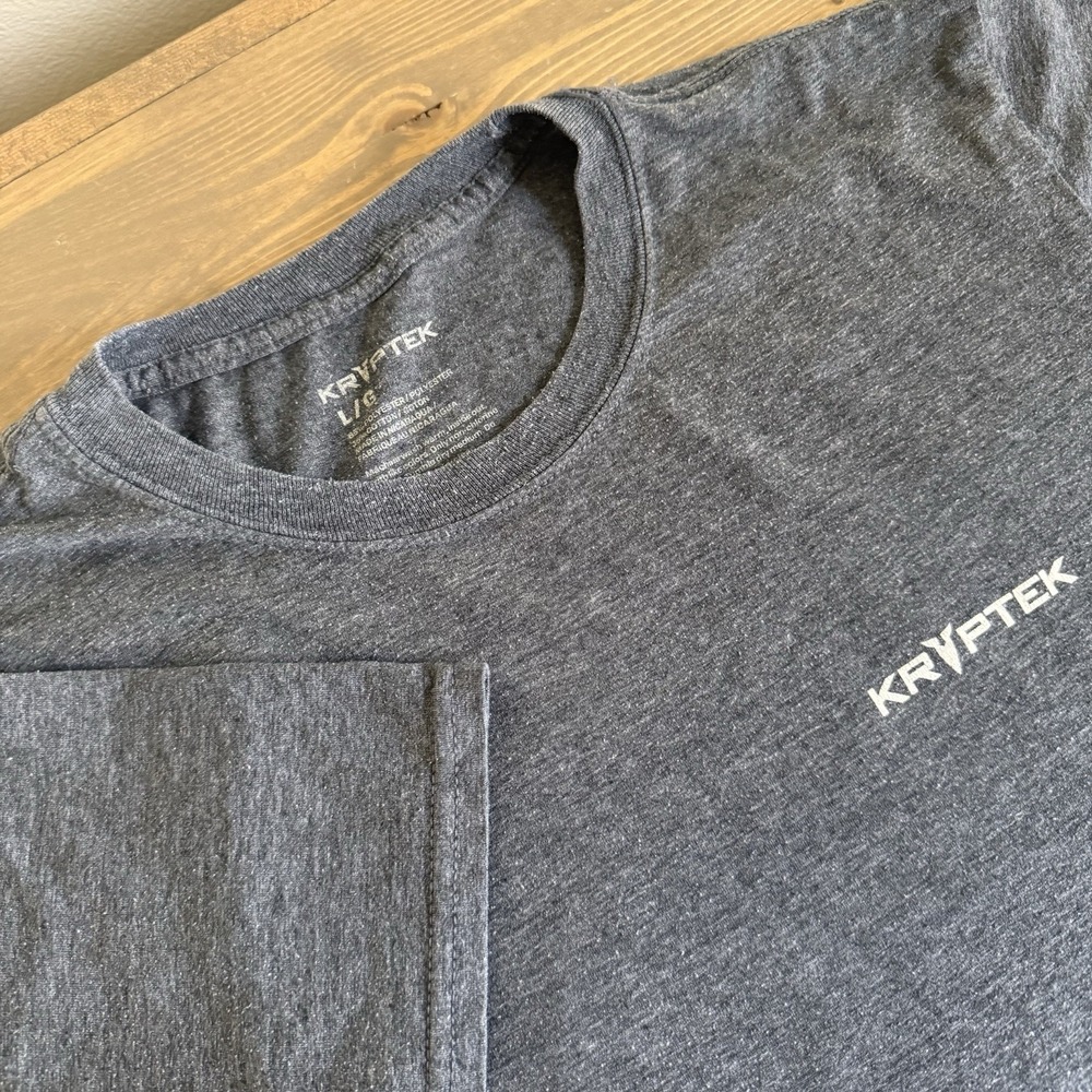 Kryptek Men's Grey Large Logo Americana‎ Short Sleeve Tee T-Shirt